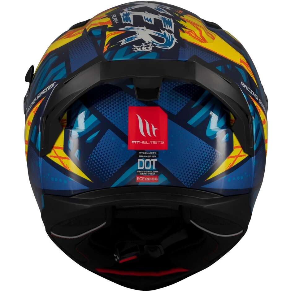Casco Moto Integrale Mt Helmets BRAKER SV FURY C17 Lucido