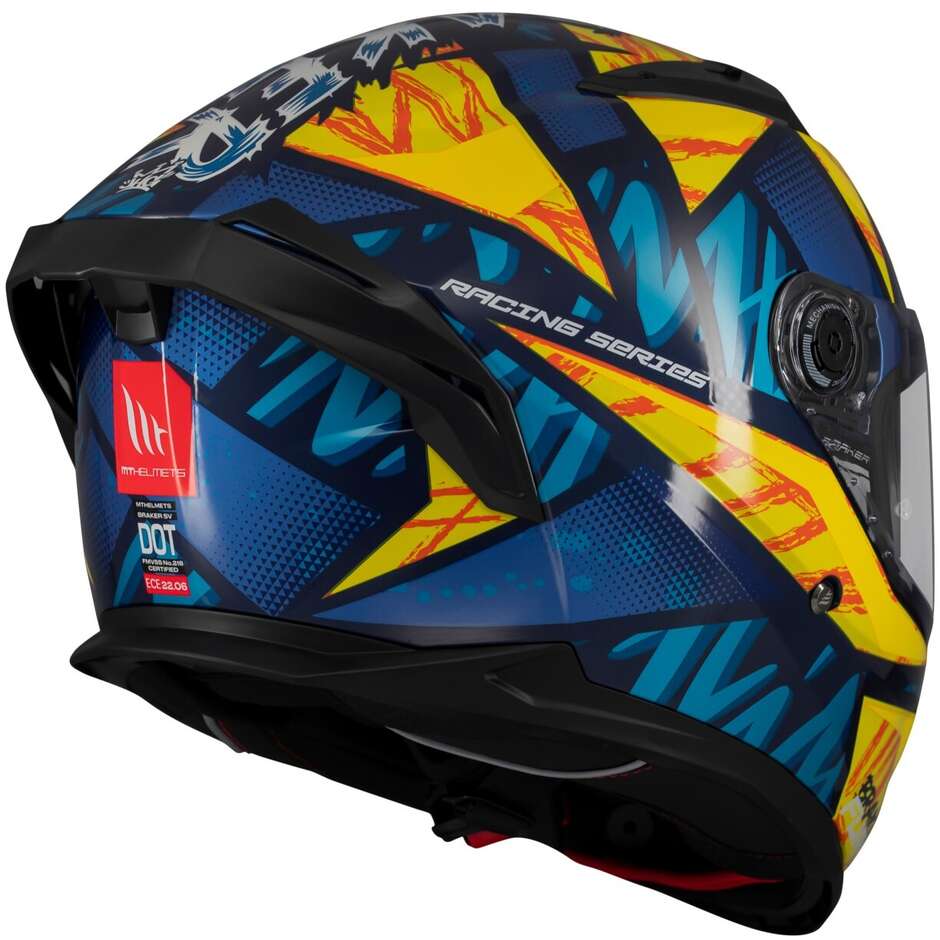Casco Moto Integrale Mt Helmets BRAKER SV FURY C17 Lucido