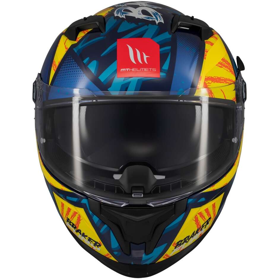 Casco Moto Integrale Mt Helmets BRAKER SV FURY C17 Lucido