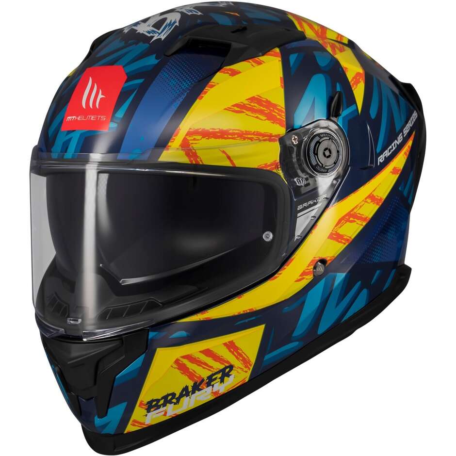 Casco Moto Integrale Mt Helmets BRAKER SV FURY C17 Lucido