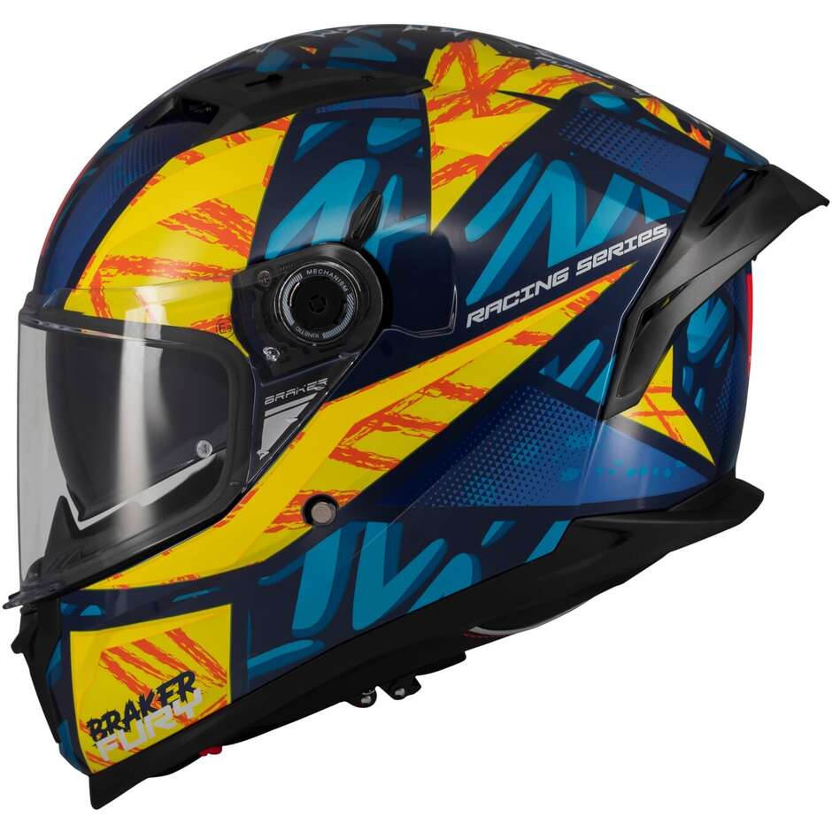Casco Moto Integrale Mt Helmets BRAKER SV FURY C17 Lucido