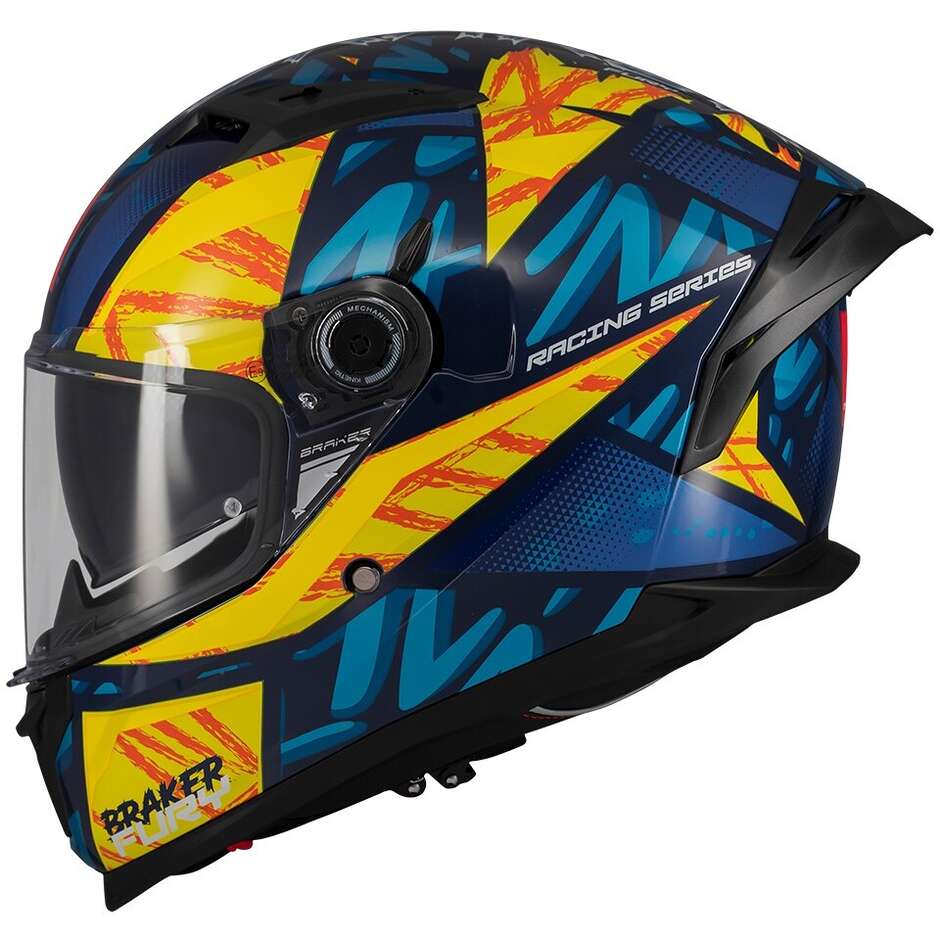 Casco Moto Integrale Mt Helmets BRAKER SV FURY C17 Lucido