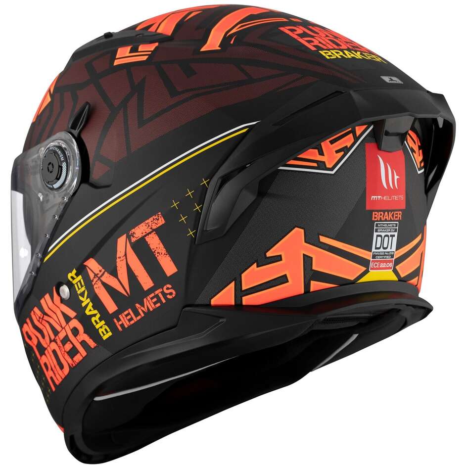 Casco Moto Integrale Mt Helmets BRAKER SV PUNK RIDER B5 Opaco