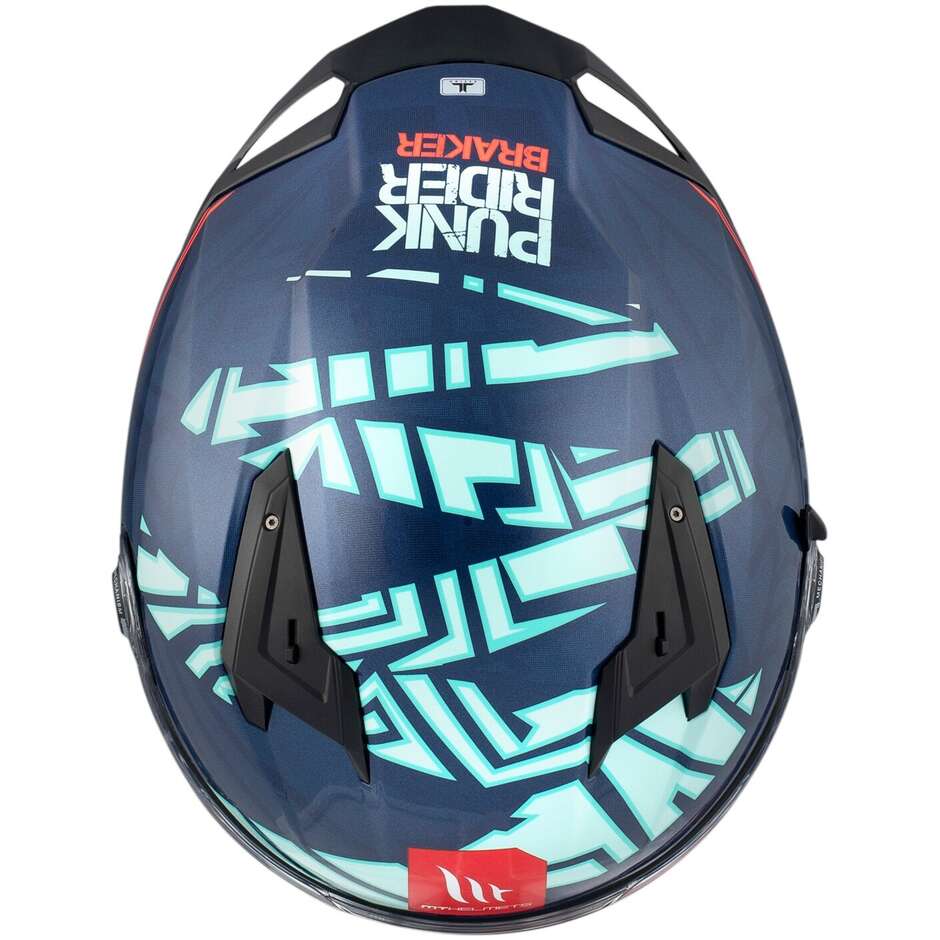 Casco Moto Integrale Mt Helmets BRAKER SV PUNK RIDER C7 Lucido