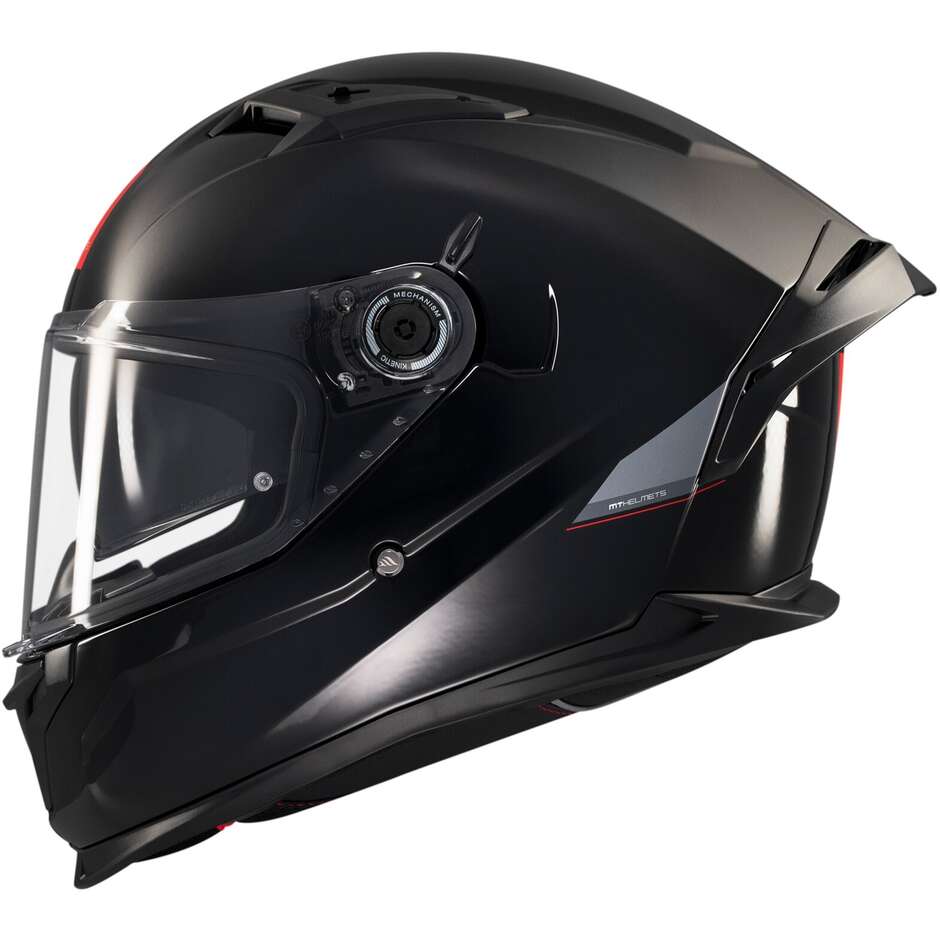 Casco Moto Integrale Mt Helmets BRAKER SV SOLID A1 Lucido Nero