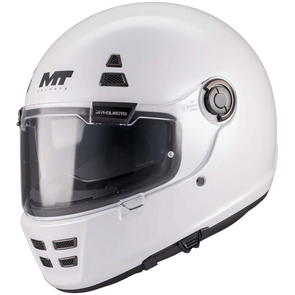 Casco Moto Integrale Mt Helmets JARAMA SV PURE A0 Bianco Lucido
