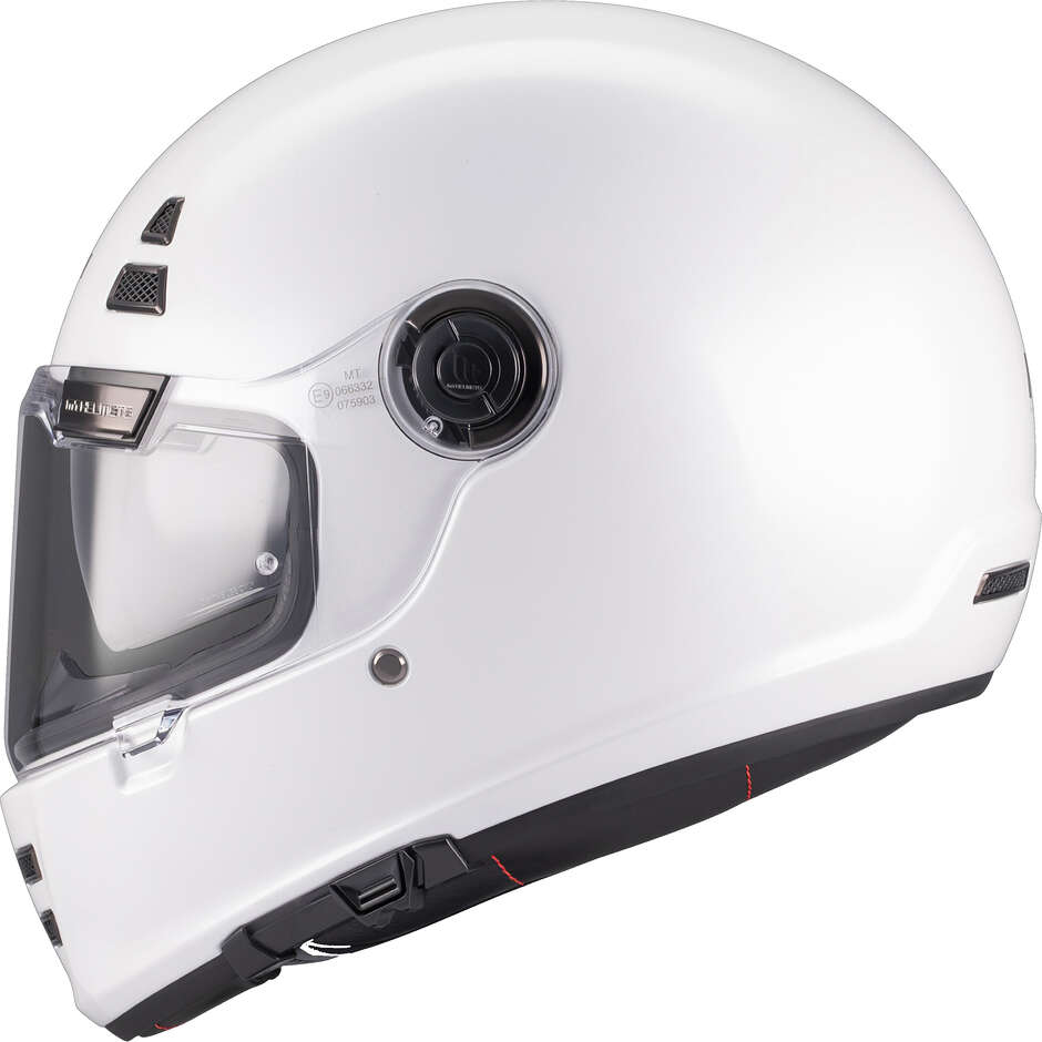 Casco Moto Integrale Mt Helmets JARAMA SV PURE A0 Bianco Lucido