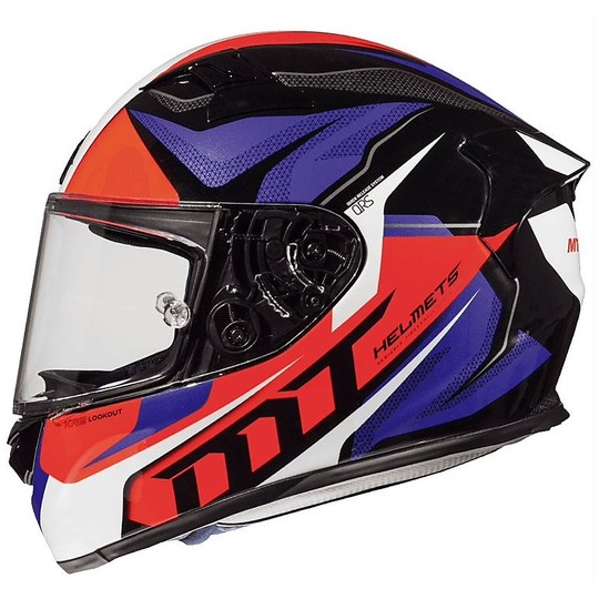 Casco moto Integrale MT Helmets KRE In Fibra G2 LookOut Rosso Fluo