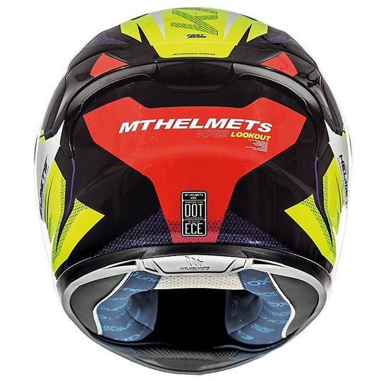 Casco moto Integrale MT Helmets KRE In Fibra G4 LookOut Giallo Fluo