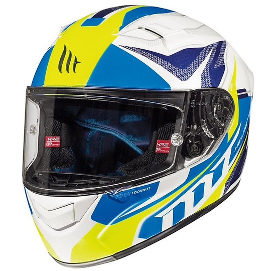 Casco moto Integrale MT Helmets KRE In Fibra G6 LookOut Bianco Lucido