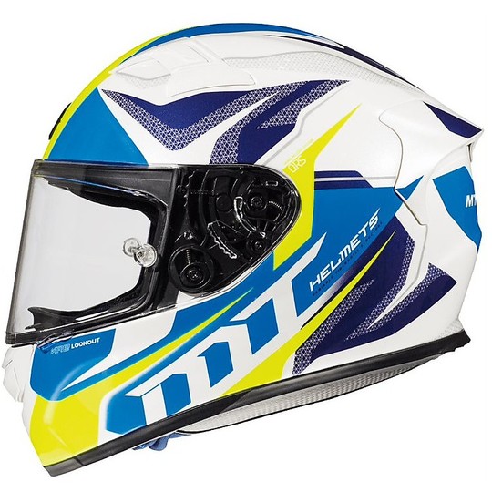 Casco moto Integrale MT Helmets KRE In Fibra G6 LookOut Bianco Lucido