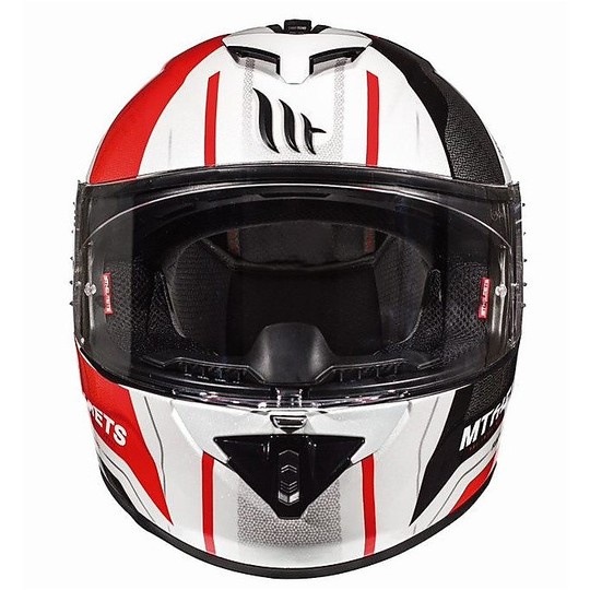 Casco moto Integrale MT Helmets Rapide Duel D1 Bianco Rosso
