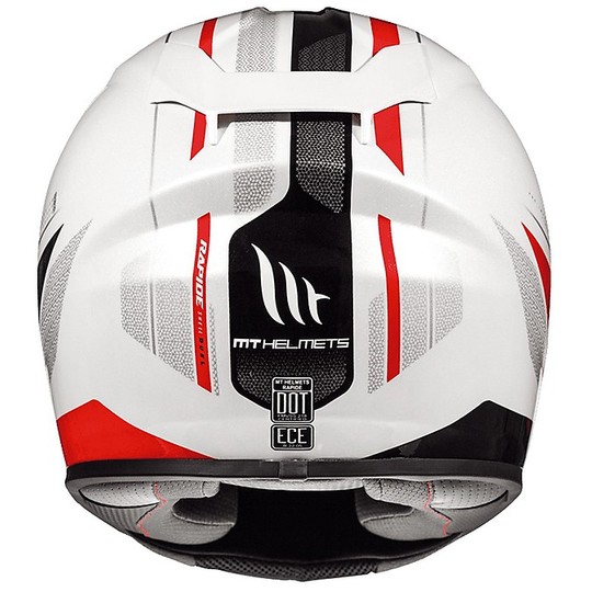 Casco Moto Integrale MT Helmets RAPIDE DUEL D2 Bianco Arancio Fluo