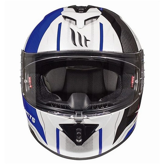 Casco moto Integrale MT Helmets Rapide Duel D5 Bianco Blu