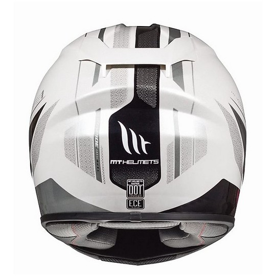 Casco moto Integrale MT Helmets Rapide Duel D7 Bianco Argento