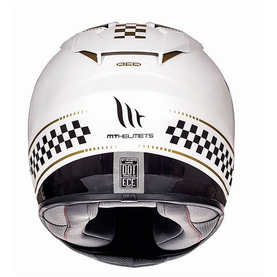 Casco moto Integrale MT Helmets Rapide Revival B1 Bianco Lucido