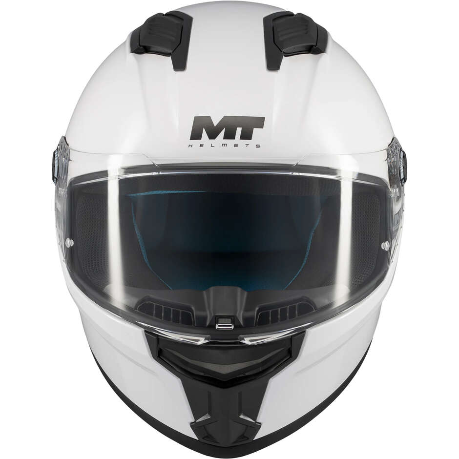 Casco Moto Integrale Mt Helmets STINGER 2 PURE A0 Bianco Perla Lucido