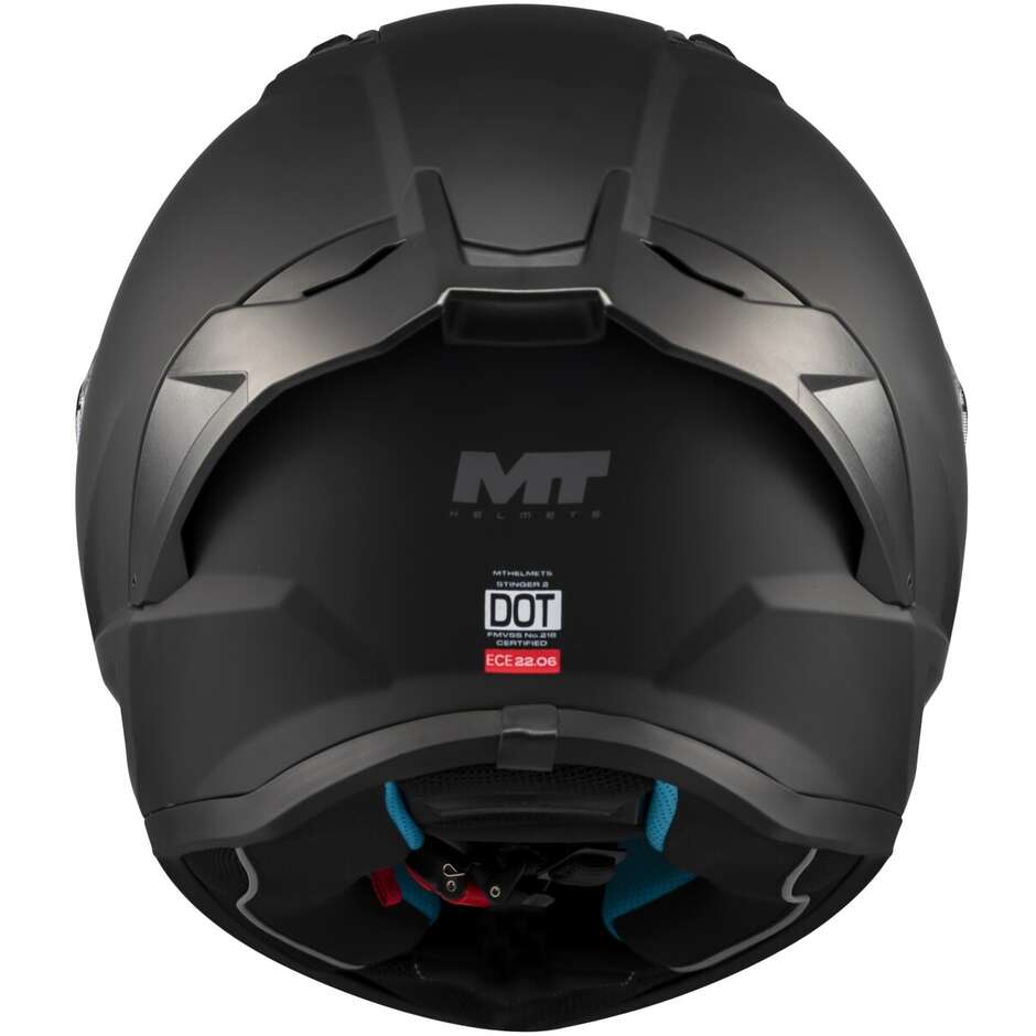 Casco Moto Integrale Mt Helmets STINGER 2 PURE A1 Nero Opaco