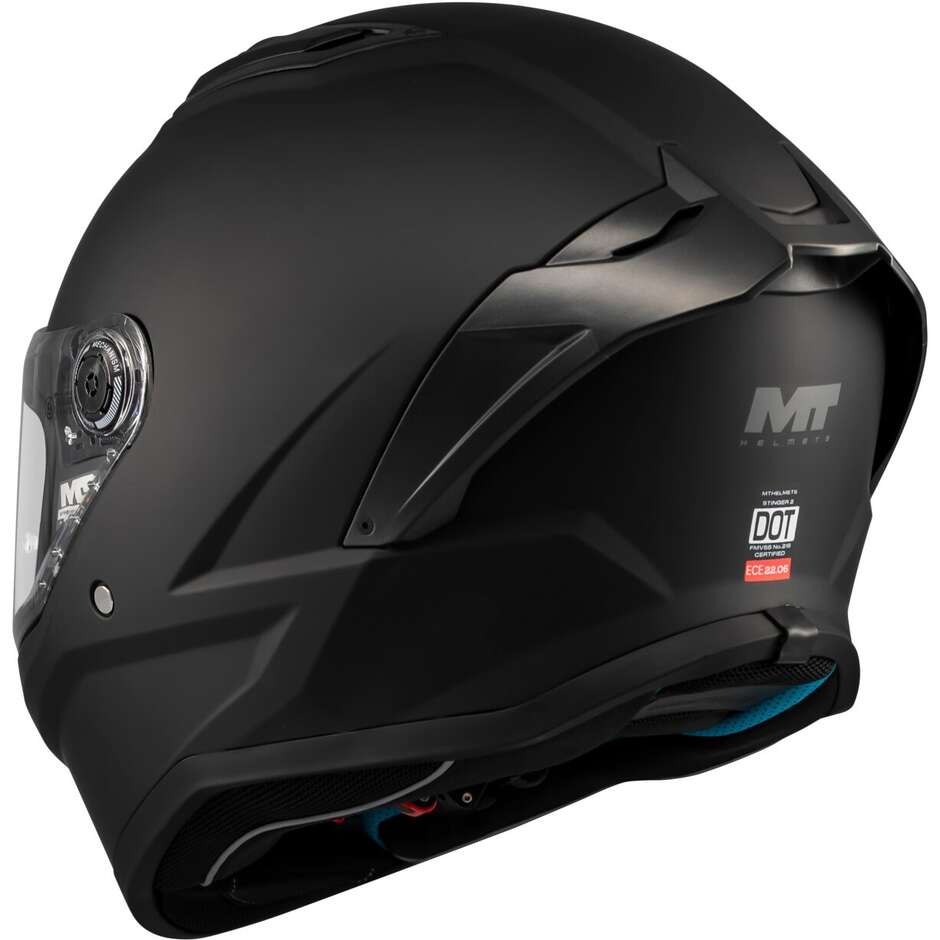 Casco Moto Integrale Mt Helmets STINGER 2 PURE A1 Nero Opaco