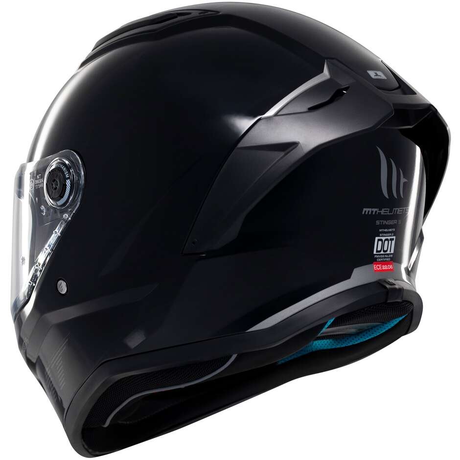 Casco Moto Integrale Mt Helmets STINGER 2 SOLID A11 Opaco Nero
