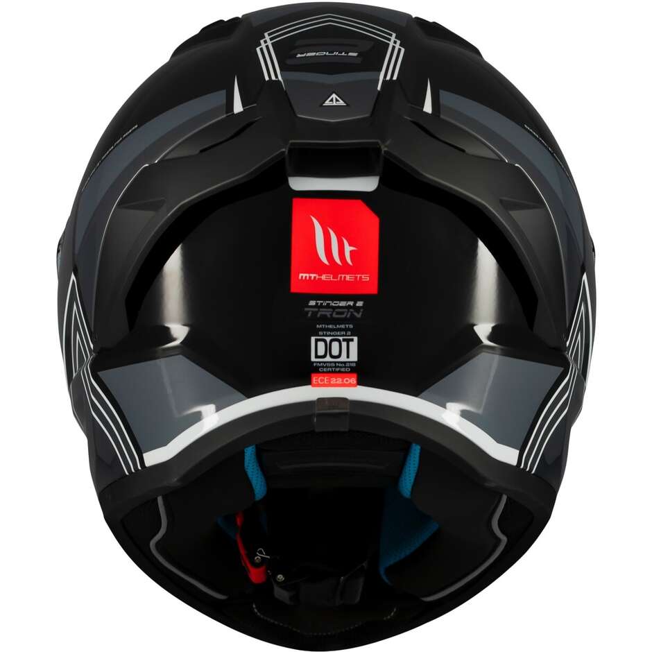 Casco Moto Integrale Mt Helmets STINGER 2 TRON B12 Lucido