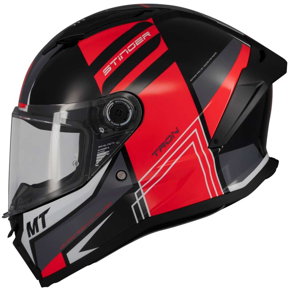 Casco Moto Integrale Mt Helmets STINGER 2 TRON B15 Lucido