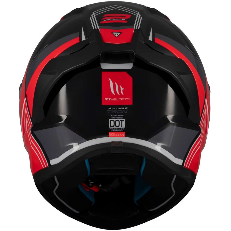 Casco Moto Integrale Mt Helmets STINGER 2 TRON B15 Lucido