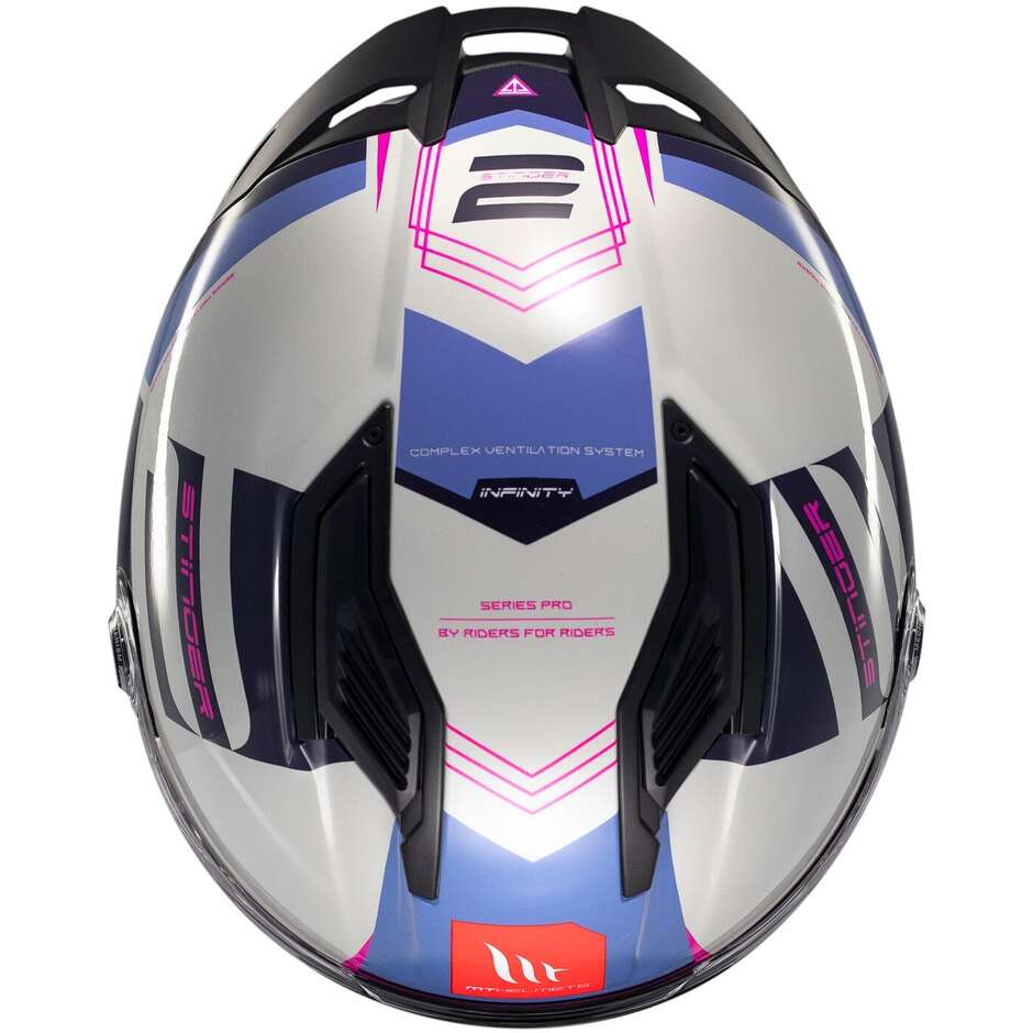 Casco Moto Integrale Mt Helmets STINGER 2 TRON C8 Lucido
