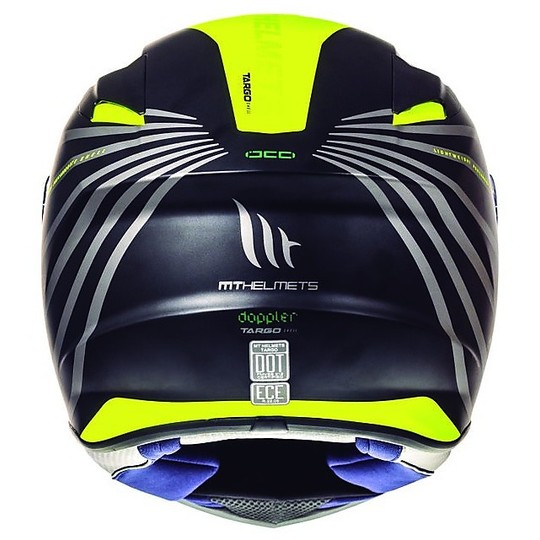 Casco Moto Integrale MT Helmets Targo Doppler A0 Giallo Fluo Opaco