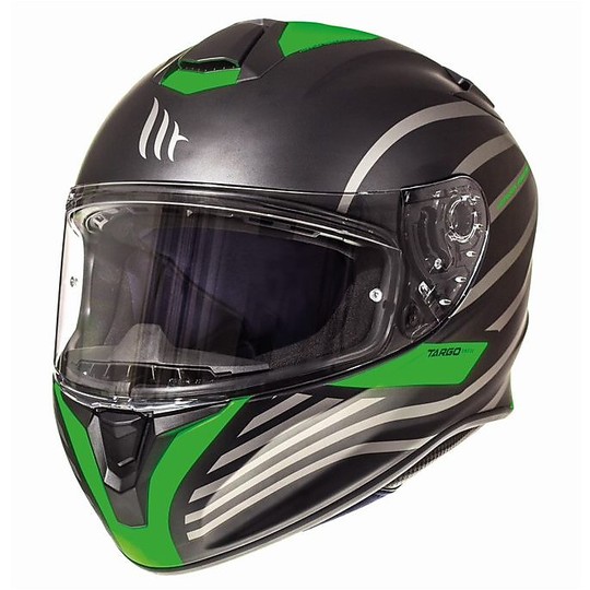 Casco Moto Integrale MT Helmets Targo Doppler A0 Verde Fluo Opaco