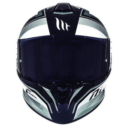 Casco Moto Integrale MT Helmets Targo Interact A1 Bianco Grigio 