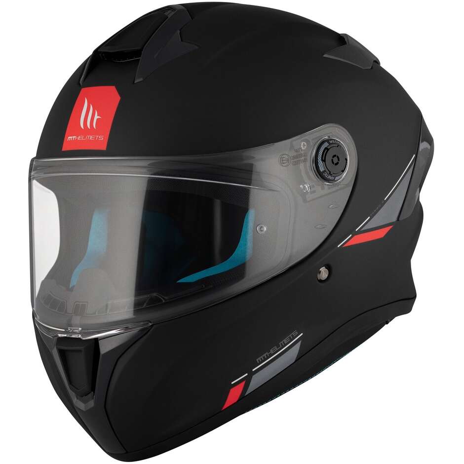 Casco Moto Integrale Mt Helmets TARGO S SOLID A1 Opaco Nero Opaco