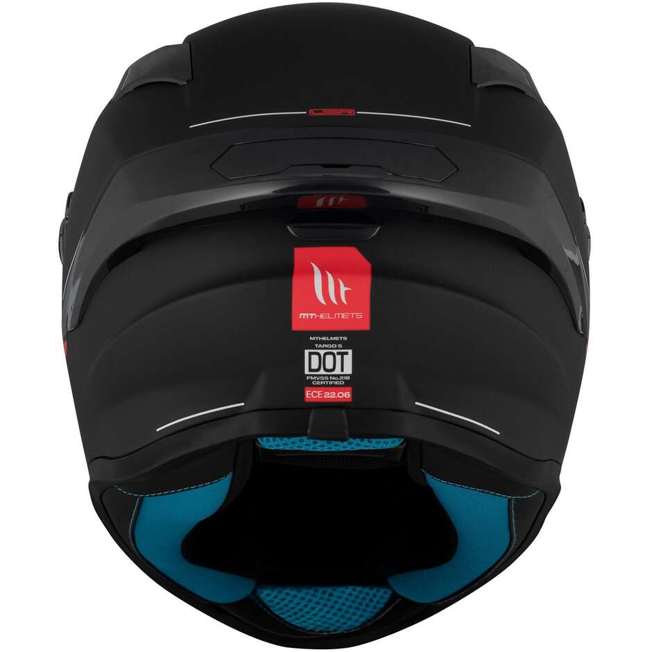 Casco Moto Integrale Mt Helmets TARGO S SOLID A1 Opaco Nero Opaco