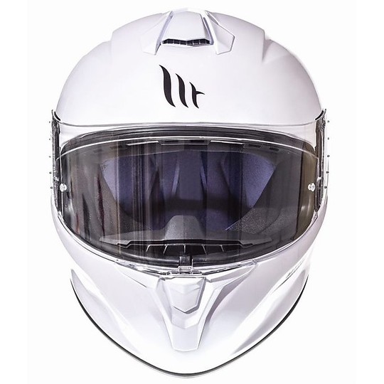 Casco Moto Integrale MT Helmets Targo Solid A0 Bianco Lucido