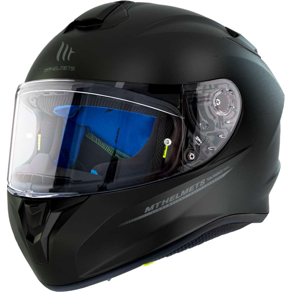Casco Moto Integrale MT Helmets Targo Solid A1 Nero Lucido