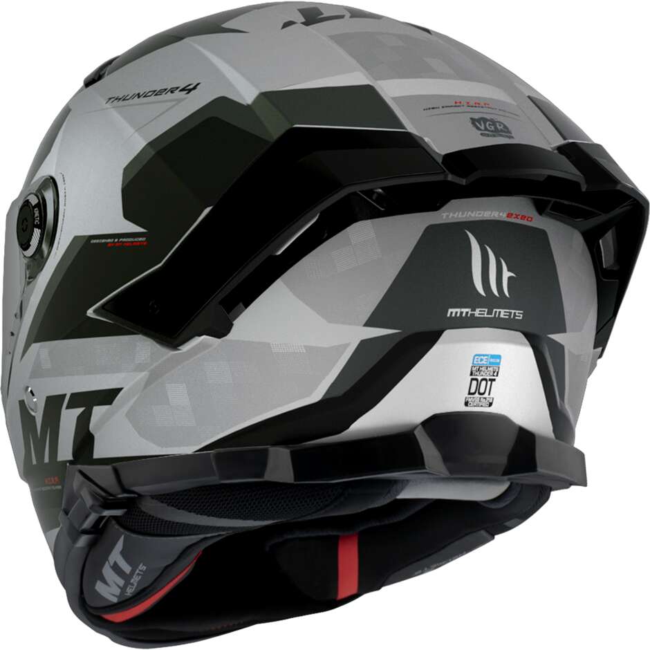 Casco Moto Integrale Mt Helmets THUNDER 4 SV EXEO C2 Grigio Lucido