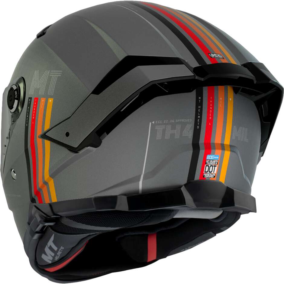 Casco Moto Integrale Mt Helmets THUNDER 4 SV MIL C2 Grigio Opaco
