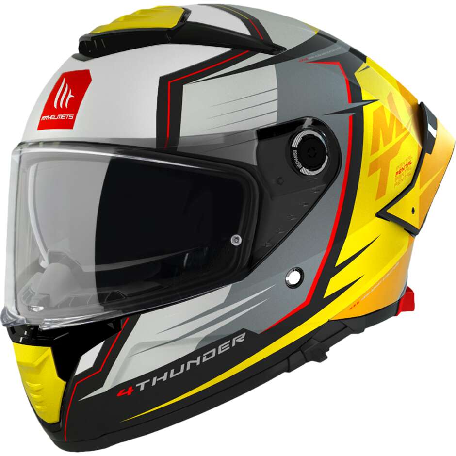 Casco Moto Integrale Mt Helmets THUNDER 4 SV PENTAL B3 Giallo Opaco