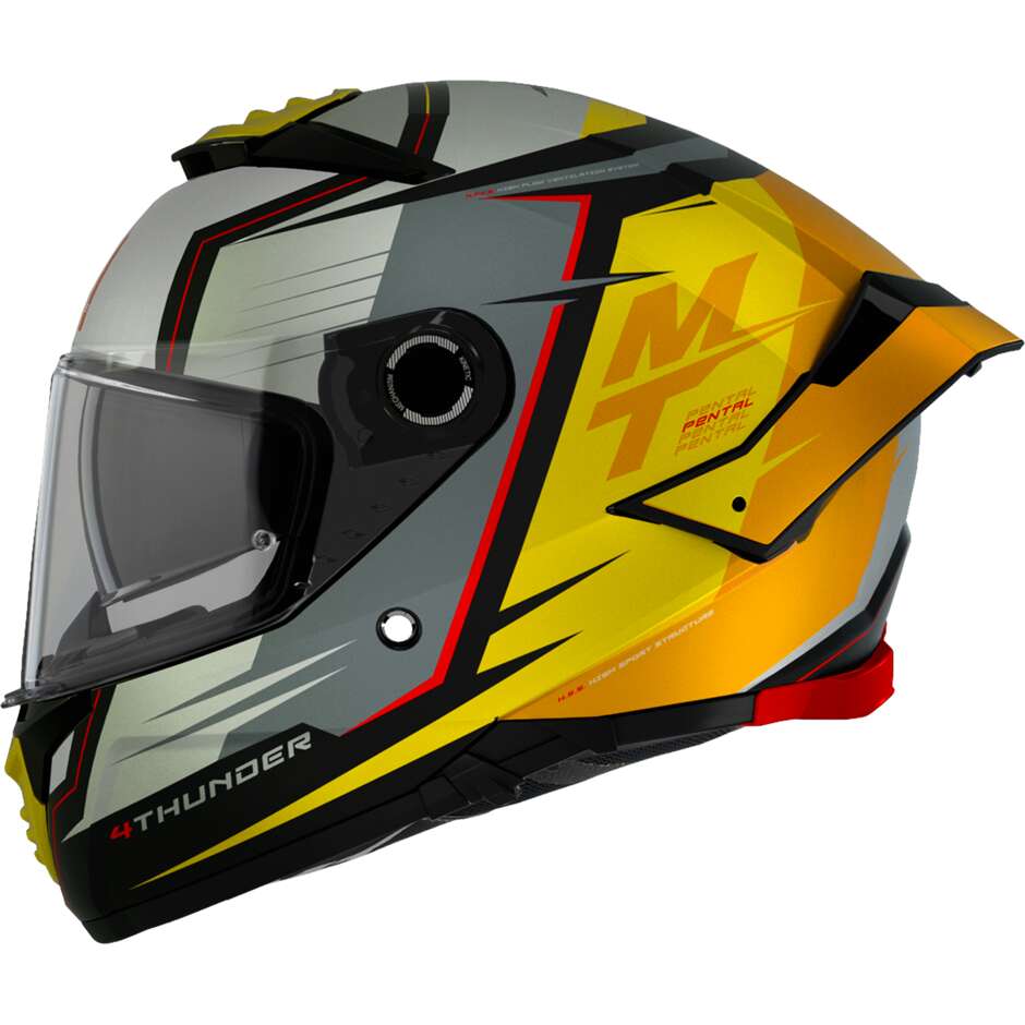 Casco Moto Integrale Mt Helmets THUNDER 4 SV PENTAL B3 Giallo Opaco