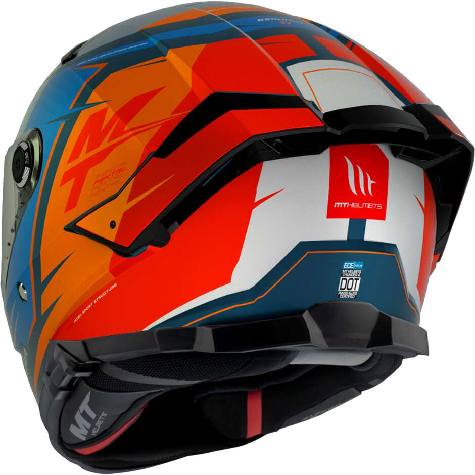 Casco Moto Integrale Mt Helmets THUNDER 4 SV PENTAL B4 Arancio Opaco