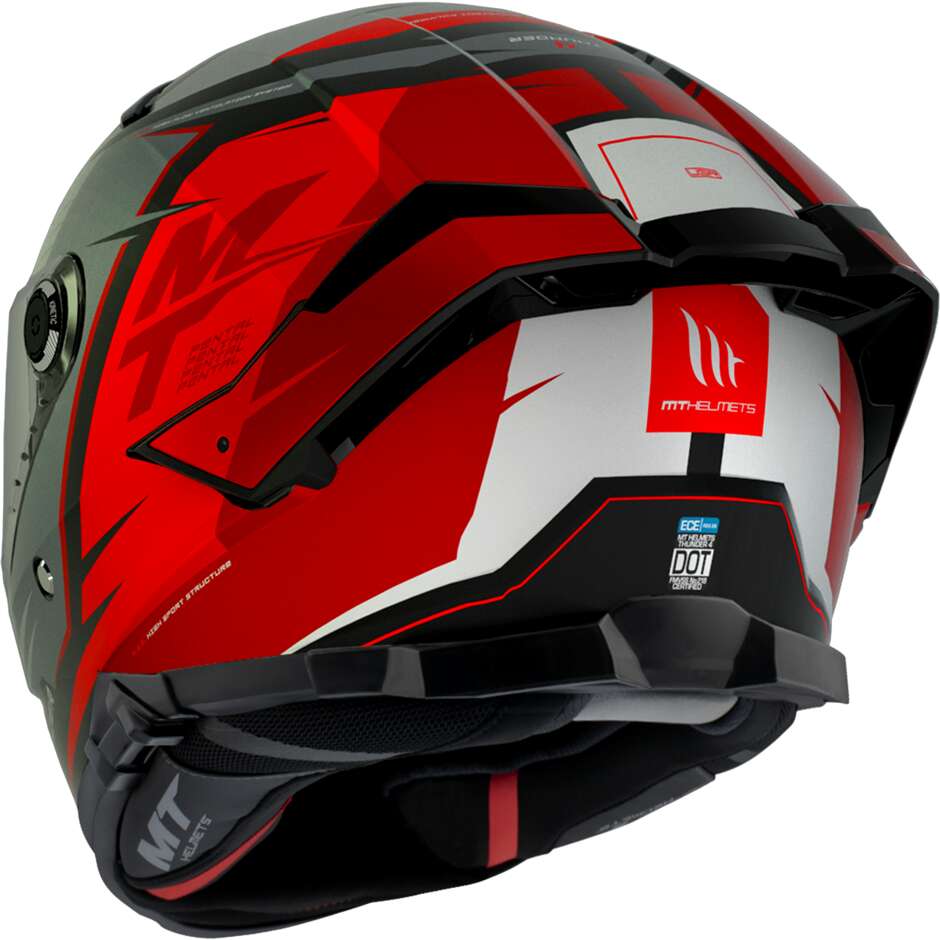 Casco Moto Integrale Mt Helmets THUNDER 4 SV PENTAL B5 Rosso Opaco