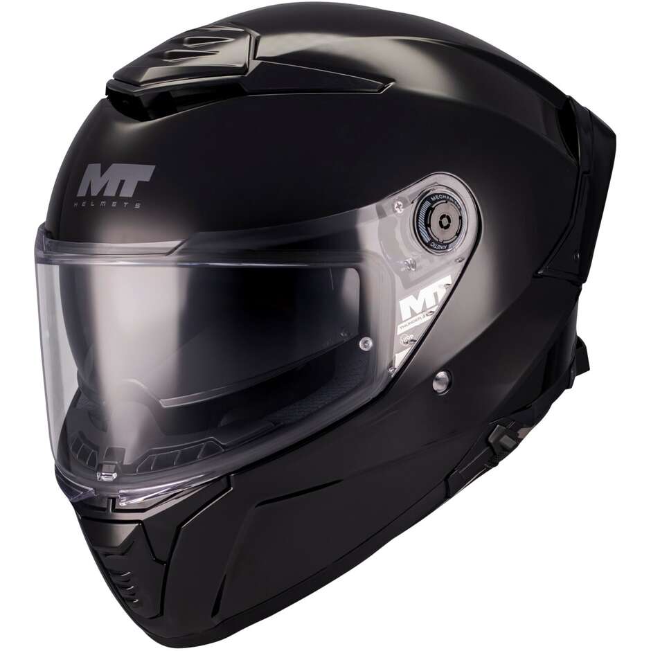 Casco Moto Integrale Mt Helmets THUNDER 4 SV PURE A1 Nero Lucido