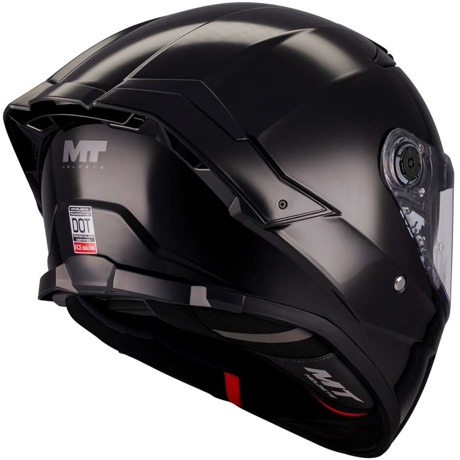 Casco Moto Integrale Mt Helmets THUNDER 4 SV PURE A1 Nero Lucido