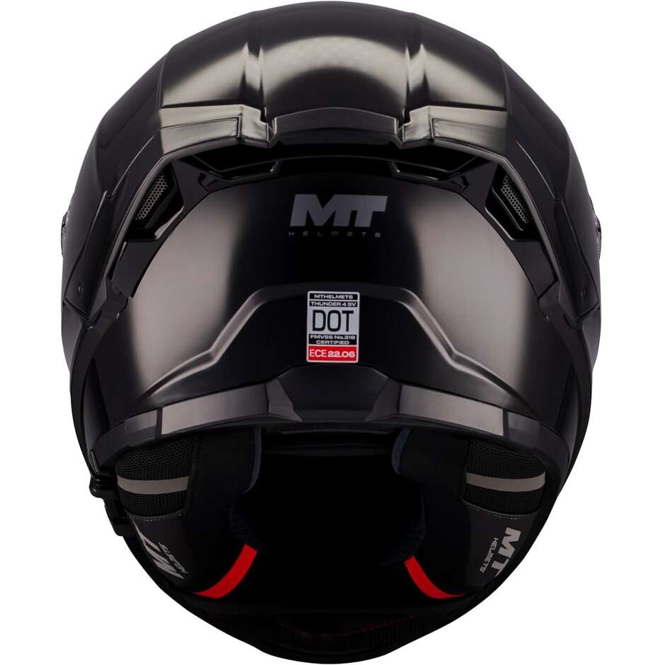 Casco Moto Integrale Mt Helmets THUNDER 4 SV PURE A1 Nero Lucido