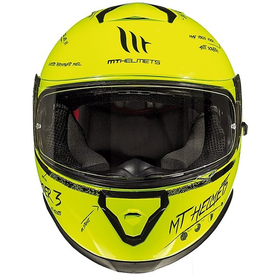 Casco Moto Integrale MT Helmets Thunder3 SV Board A0 Giallo Fluo