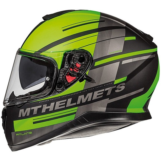 Casco Moto Integrale MT Helmets Thunder3 SV PITLANE C6 Verde Fluo Opaco