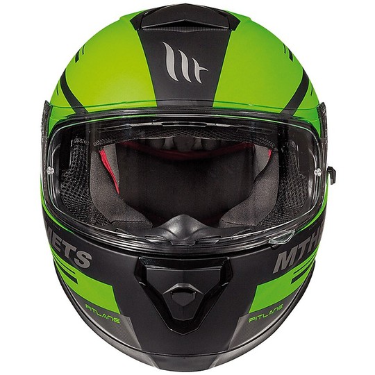 Casco Moto Integrale MT Helmets Thunder3 SV PITLANE C6 Verde Fluo Opaco