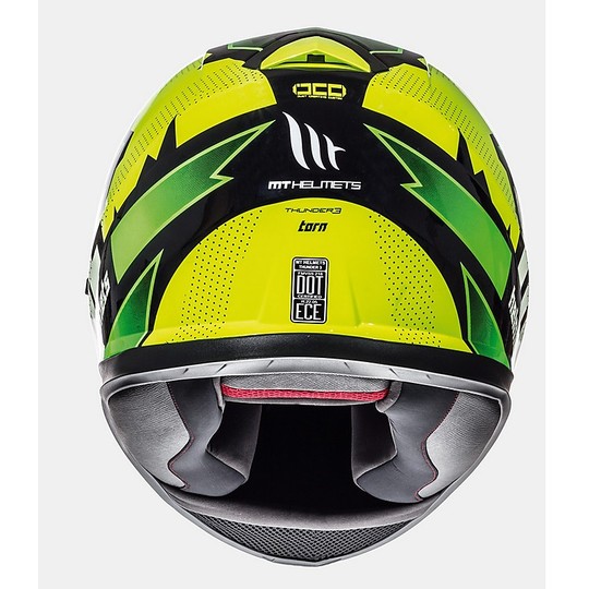 Casco Moto Integrale MT Helmets Thunder3 SV Torn Giallo Fluo Verde