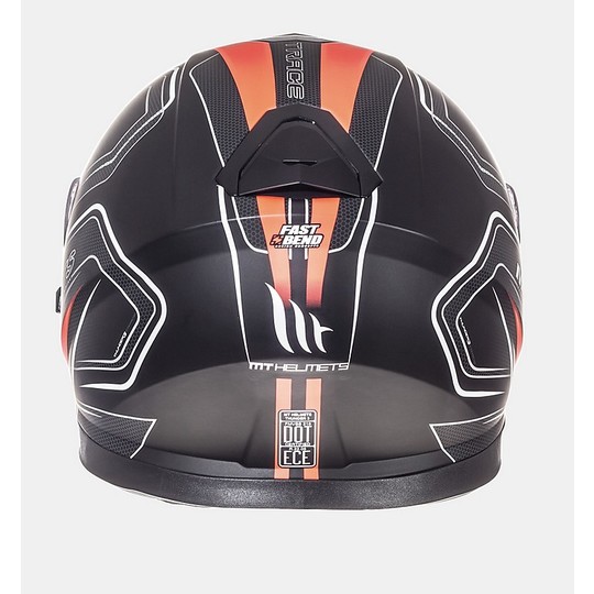 Casco Moto Integrale MT Helmets Thunder3 SV Trace Nero Arancio Fluo Opaco