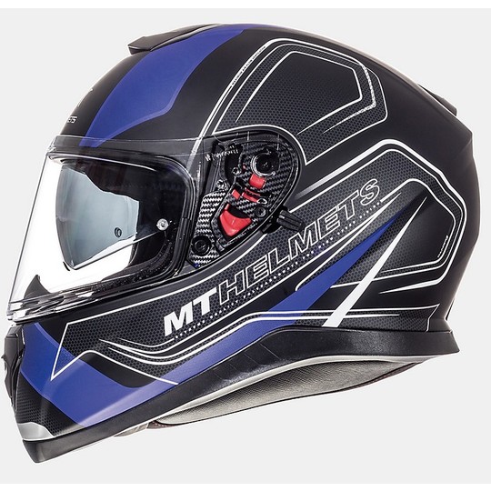 Casco Moto Integrale MT Helmets Thunder3 SV Trace Nero Blu Opaco